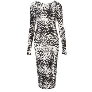 Zebra Print Bodycon Midi Dress
